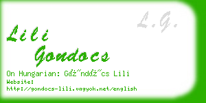 lili gondocs business card